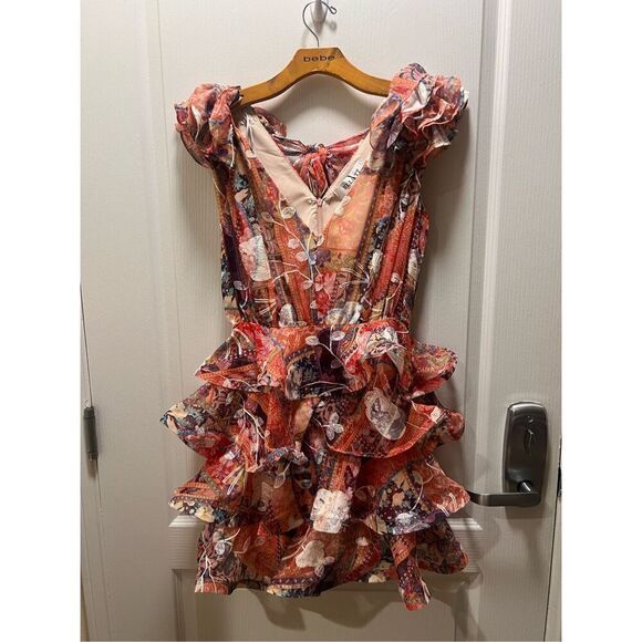 Elliatt ELECTRO RUFFLED MINI DRESS IN MULTI wedding birthday Vibe size S NWT$279 - Picture 7 of 10